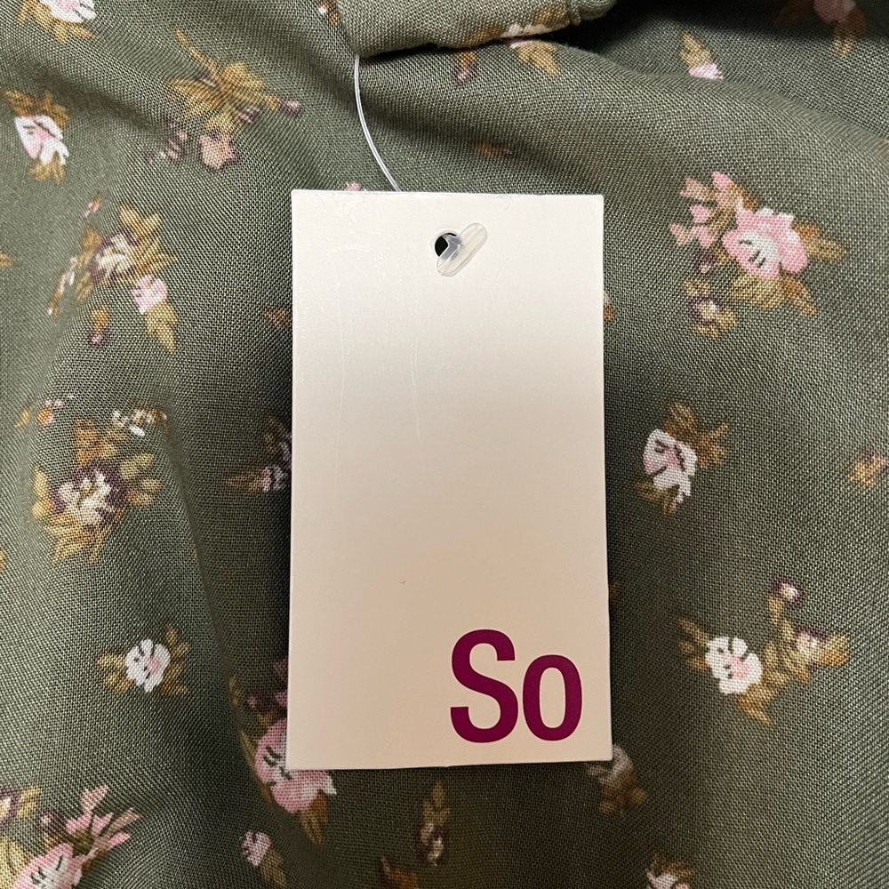 NWT SO Olive Floral Button Front Maxi Skirt - Picture 7 of 8